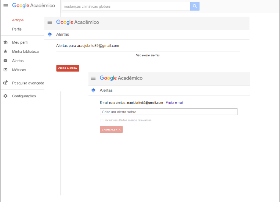 notificações de alerta google acadêmico